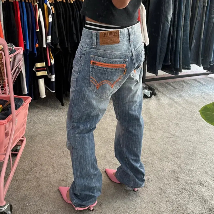 [BUNJANG] Edwin 403 XVS Western Denim Pants (32) / 애드윈403 XVS 라이트블루 웨스턴 데님 팬츠(32)