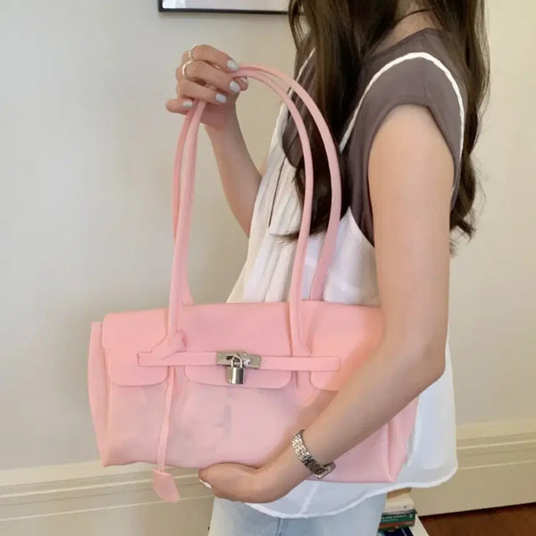 [BUNJANG] Jelly Bag Perkin Bag Cherry Blossom Pink Baguette Bag / [당일발송] 젤리백 펄킨 가방 벚꽃 핑크 바게트백 여름 바캉스 실리콘