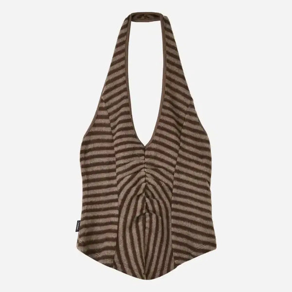 [BUNJANG] Seric Fluffy Stripe Sleeveless Brown / (새상품) 세릭 Fluffy Stripe Sleeveless BROWN