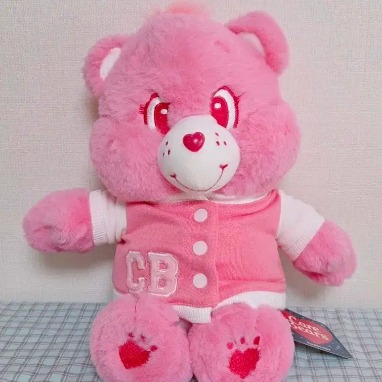[BUNJANG] Care Bears Pink Baseball Jacket Bear Plush Toy / 케어베어 핑크 야구 점퍼 곰 인형