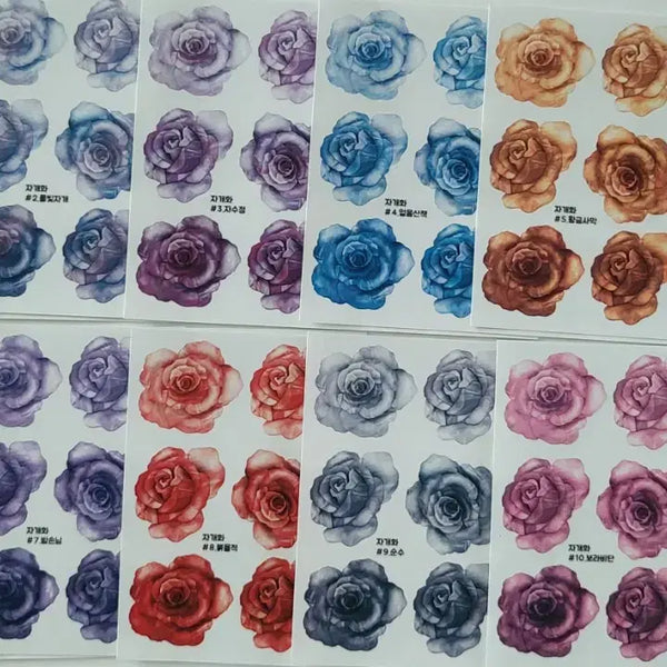[BUNJANG] Siwol Tokki Mother of Pearl Inlaid Accessory Stickers / 시월토끼 자개화 소품 인스 스티커
