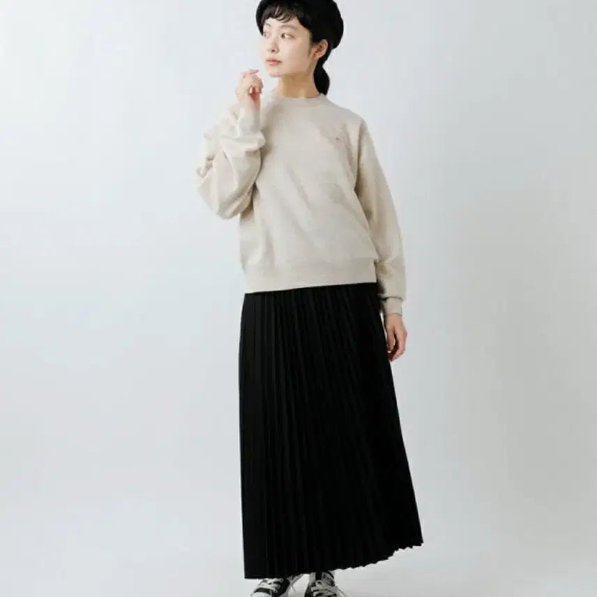 [BUNJANG] DANTON Women's Lambswool Crewneck Off-White Size 38 / 단톤 여성 램스울 크루넥 오프화이트 38사이즈