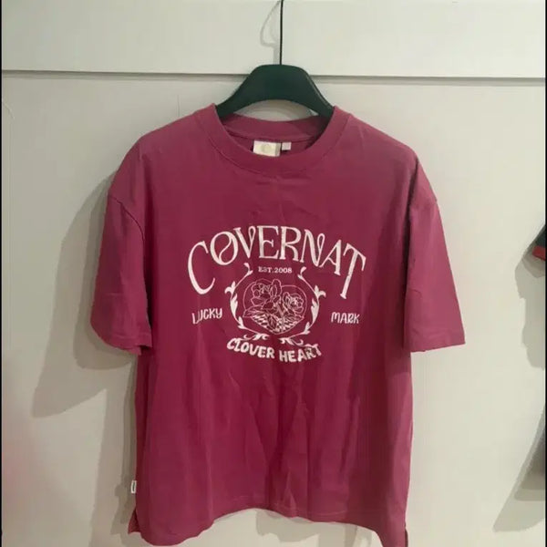[BUNJANG] Covernat Pink T-Shirt Free Size / 커버낫 핑크 티셔츠 free