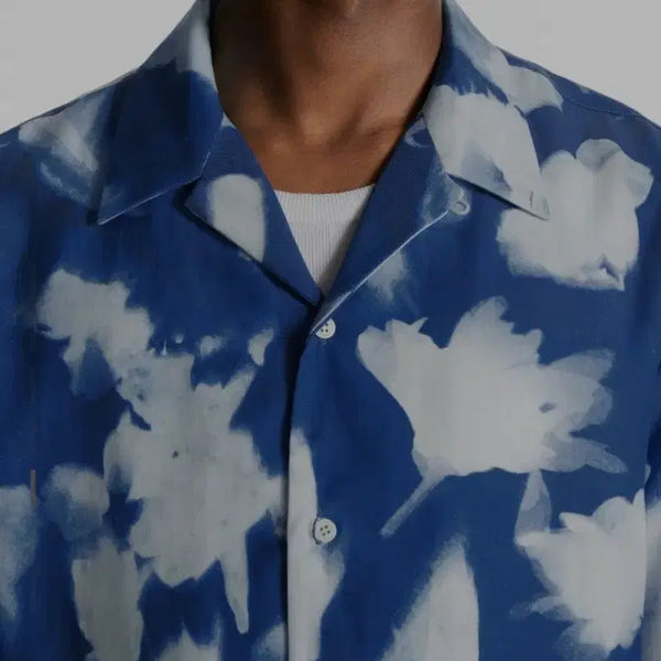 [BUNJANG] COS Relaxed Fit Blue Flower Pattern Shirt - Size L (105) / COS 릴렉스핏 블루 플라워 패턴 셔츠 L105사이즈