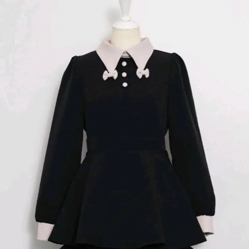 [BUNJANG] Pium Ribbon Collar Setup Jiregi Snai Style / 피움 리본 카라 셋업 양산형 지뢰계 스나계 pium