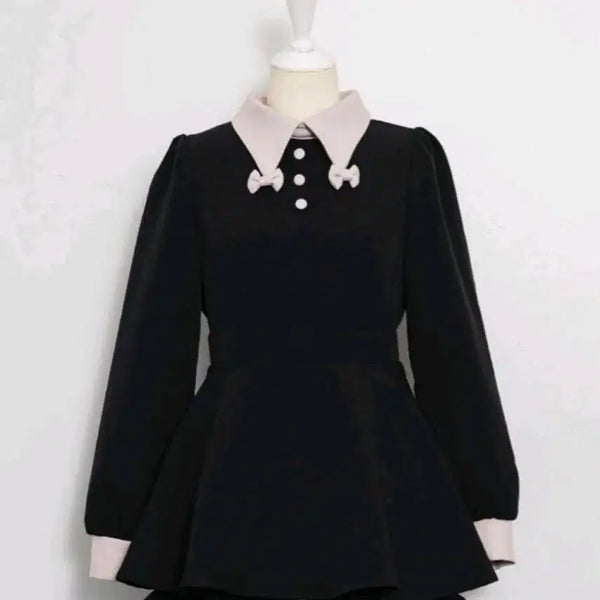 [BUNJANG] Pium Ribbon Collar Setup Jiregi Snai Style / 피움 리본 카라 셋업 양산형 지뢰계 스나계 pium