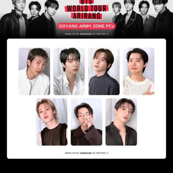[BUNJANG] BTS Arirang Goyang Concert ARMY ZONE Photocard Bundle Set / 방탄 아리랑 고양콘 아미존 포카 일괄