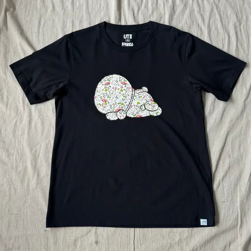 [BUNJANG] Uniqlo Doraemon Big Logo Short Sleeve T-Shirt XL / 유니클로 도라에몽 빅로고 반팔 XL
