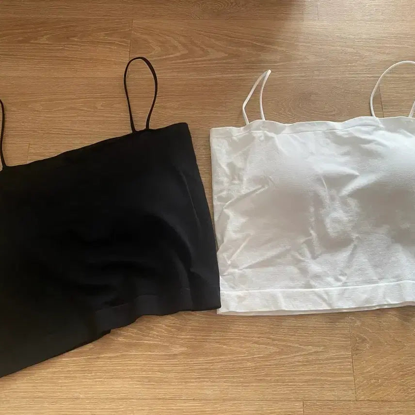 [BUNJANG] Seamless Camisole Bra Top Bundle Set (Black, White) / 심리스 나시 브라탑 블랙 화이트 일괄 새상품