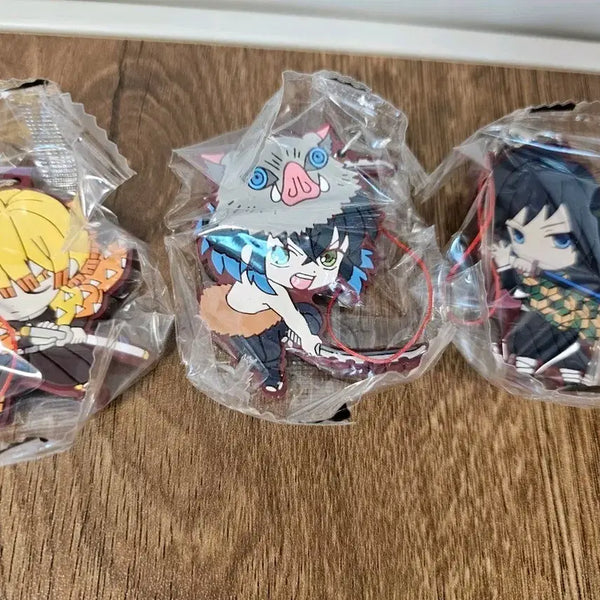 [BUNJANG] Demon Slayer Character Keychain Set (Zenitsu, Inosuke, Giyu) / 귀멸의 칼날 캐릭터 키링 3종 세트