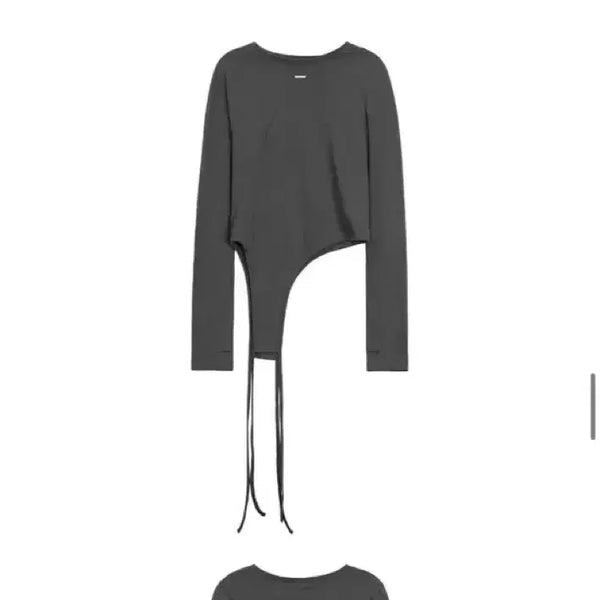 [BUNJANG] trimmingbird Garter Strap Long Sleeve Charcoal / 트리밍버드 가터 스트랩 롱 슬리브 차콜