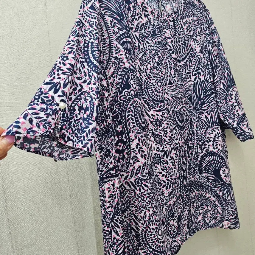 [BUNJANG] Rouzili Paisley Print Rayon Blouse Size 95 / Rouzili 인견블라우스 95