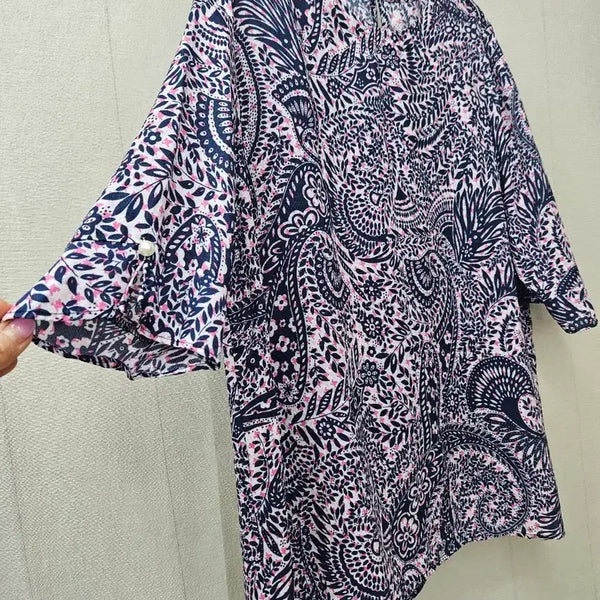 [BUNJANG] Rouzili Paisley Print Rayon Blouse Size 95 / Rouzili 인견블라우스 95