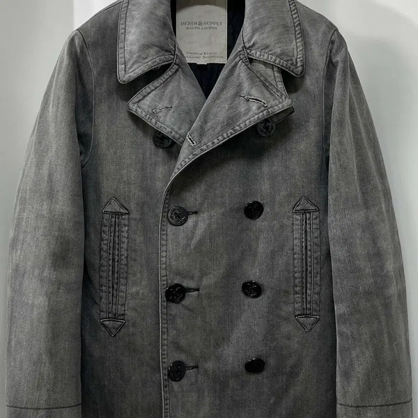 [BUNJANG] Polo Ralph Lauren Naval Academy Stone Grey Peacoat Jacket / 폴로 랄프로렌 Naval usn 아카데미 스톤그레이 피코트 자켓