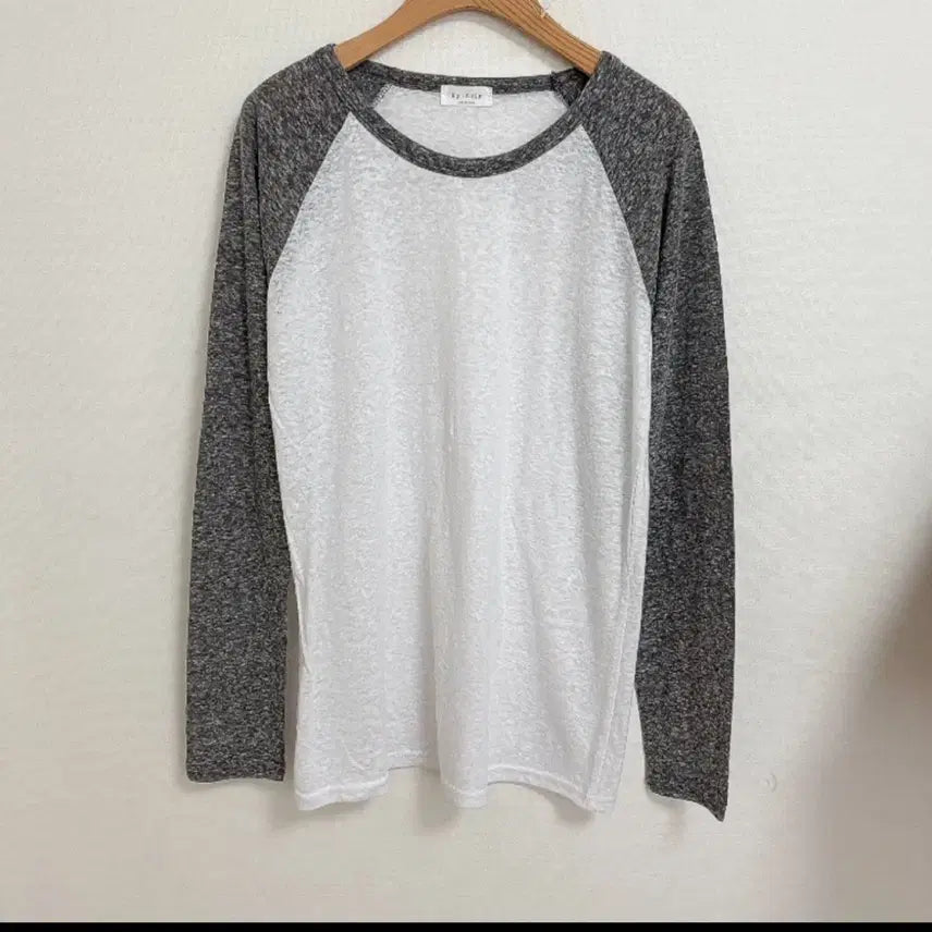 [BUNJANG] Basic Color-Block Raglan Long-Sleeve T-Shirt / 새상품 배색 슬라브 나그랑 긴팔 티셔츠 기본티 이너티 55~66