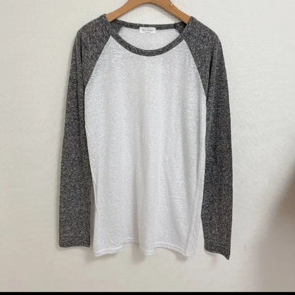[BUNJANG] Basic Color-Block Raglan Long-Sleeve T-Shirt / 새상품 배색 슬라브 나그랑 긴팔 티셔츠 기본티 이너티 55~66