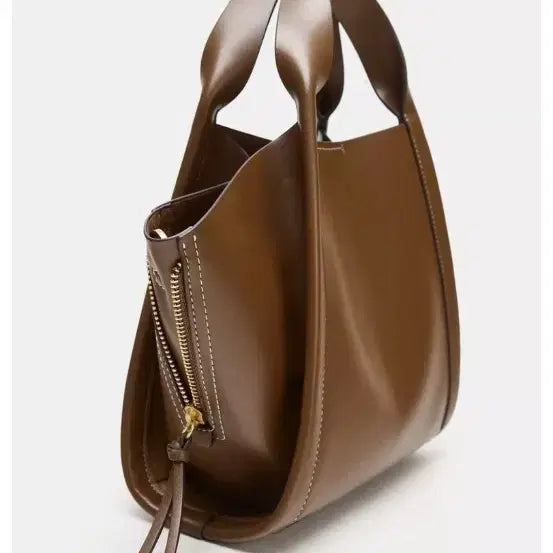 [BUNJANG] ZARA 26SS Tote Bag / Shoulder Bag - Brown Vegan Leather / 자라 26ss 토트백 겸 숄더백