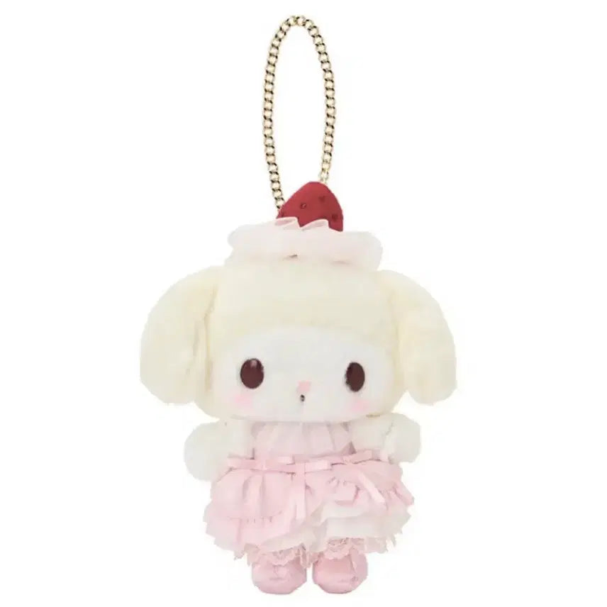 [BUNJANG] My Melody Strawberry Shortcake Whipping Cake Plush Charm Mascot / 현물 마이멜로디 딸기쇼트케이크 휘핑케이크 인형 키링 마스코트