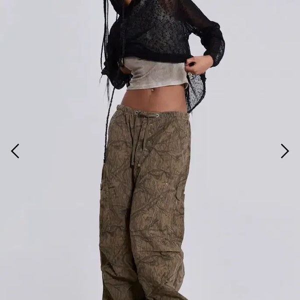 [BUNJANG] Jaded London Forest Camo Parachute Pants (Size M) / 제이디드 런던 카모 파라슈트 팬츠