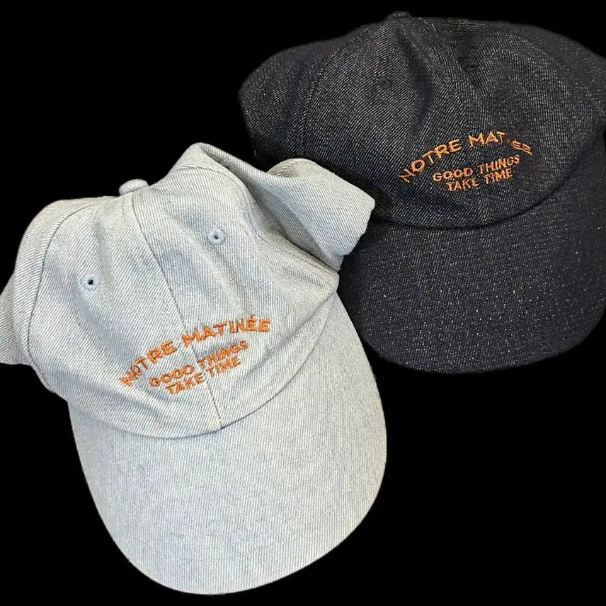[BUNJANG] Denim Ball Cap Set (Light Blue/Navy) / 데님 볼캡 라이트블루/네이비