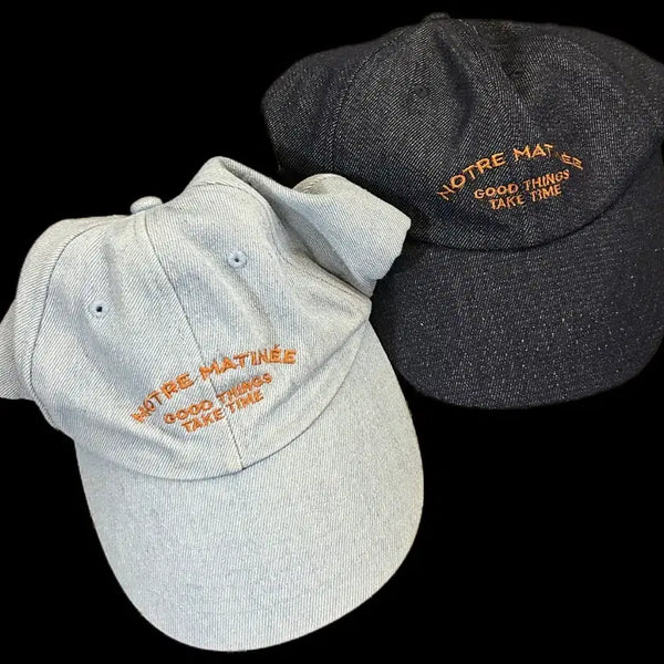 [BUNJANG] Denim Ball Cap Set (Light Blue/Navy) / 데님 볼캡 라이트블루/네이비