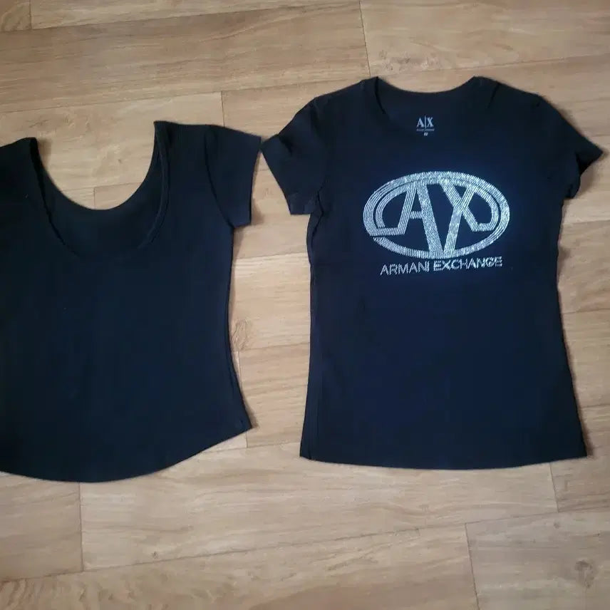 [BUNJANG] Armani Exchange Black T-Shirt (XS, Size 55) / 아르마니 익스체인지 블랙 반팔티 XS외1종 55사이즈