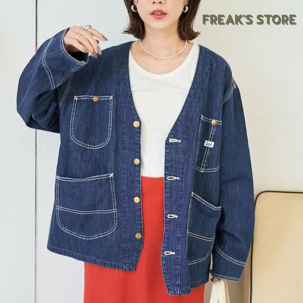 [BUNJANG] FREAK'S STORE x Lee No-Collar Denim Jacket / 프릭스 스토어 별주 리 노칼라 자켓