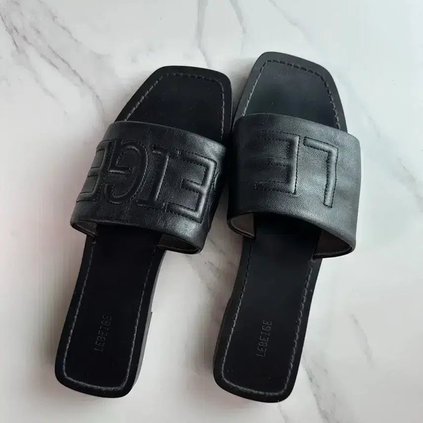 [BUNJANG] Le Beige Natural Leather Square-Toe Mules / 르베이지 천연가죽 스퀘어토 뮬