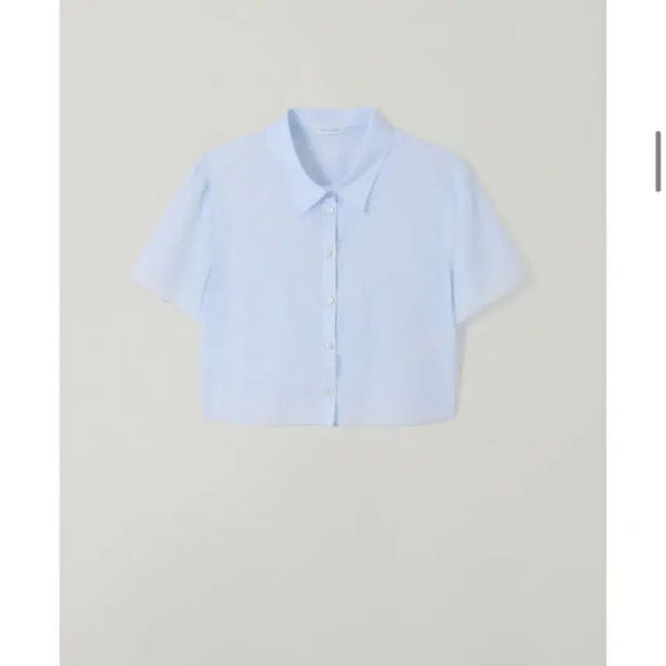 [BUNJANG] Tanatt Crop Stripe Shirt (Sky Blue) / 타낫 Crop stripe shirt (skyblue)