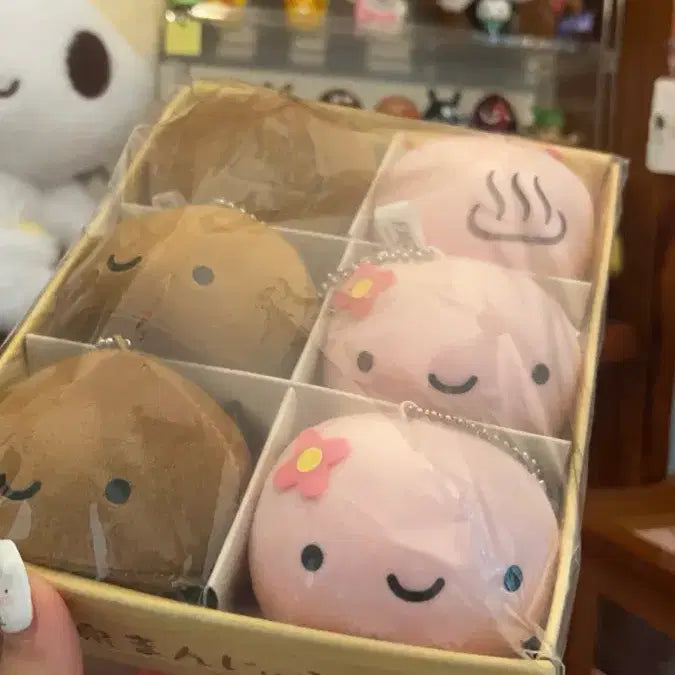 [BUNJANG] Oncheon Manju Classic Doll Keyring Box Set / 온천만쥬 고전 인형 키링 박스 세트