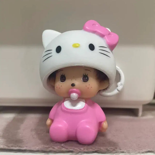 [BUNJANG] Kitty Monchhichi Keychain / 키티몬치치키링
