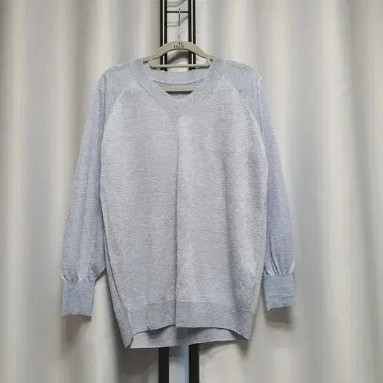 [BUNJANG] Summer Long Sleeve V-Neck Knit Rayon / 여름 긴팔 브이넥 니트 레이온