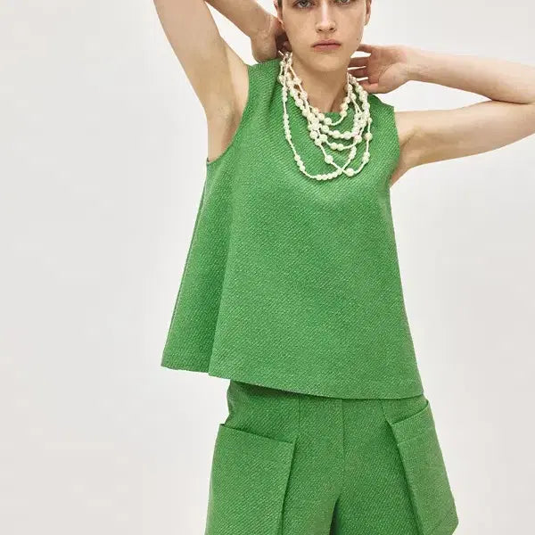 [BUNJANG] R2W Sleeveless Tweed Blouse / R2W 알투더블유 슬리브리스 민소매 트위드 블라우스