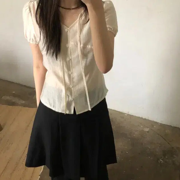 [BUNJANG] ourp Pure Ribbon Blouse / (택채새상품) ourp 아워프 퓨어 리본 블라우스