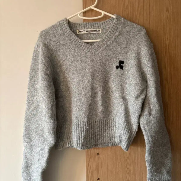 [BUNJANG] Rest & Recreation Logo Knit Sweater / 레스트앤레크리에이션 Rest & Recreation 니트 스웨터