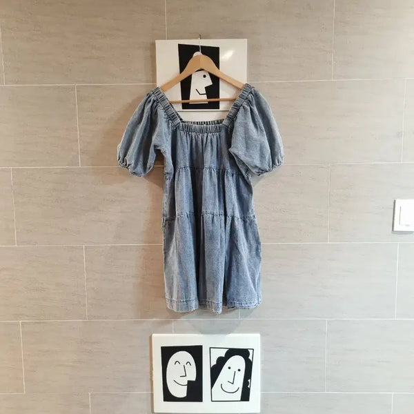 [BUNJANG] Denim Midi Dress / 청 데님 원피스처럼~롱청블랏처럼~
