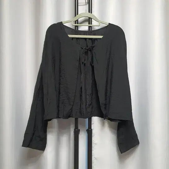 [BUNJANG] Black Summer Ribbon Bolero Cardigan / 블랙 여름 리본 볼레로 가디건