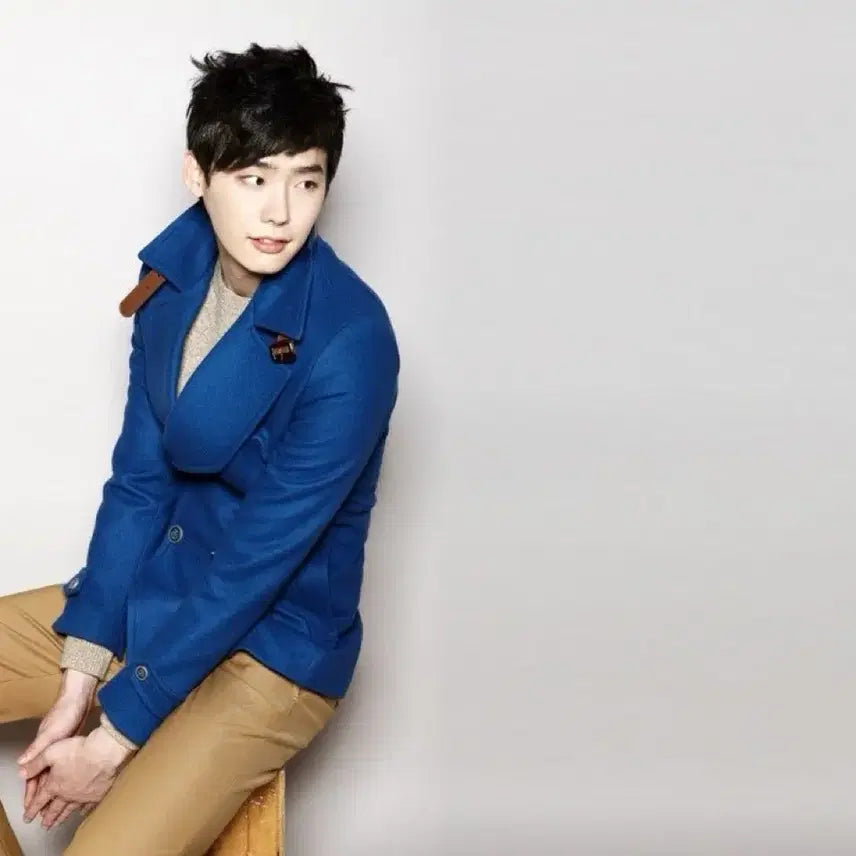[BUNJANG] E.ZIO Blue Double-Breasted Peacoat (as worn by Lee Jong-suk) / 이지오 블루 피코트 (이종석 착용)