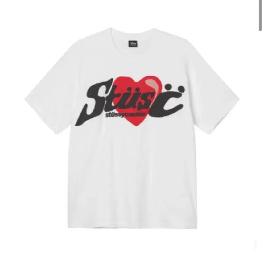 [BUNJANG] Stussy Heart T-Shirt White / 스투시 하트 반팔 티셔츠