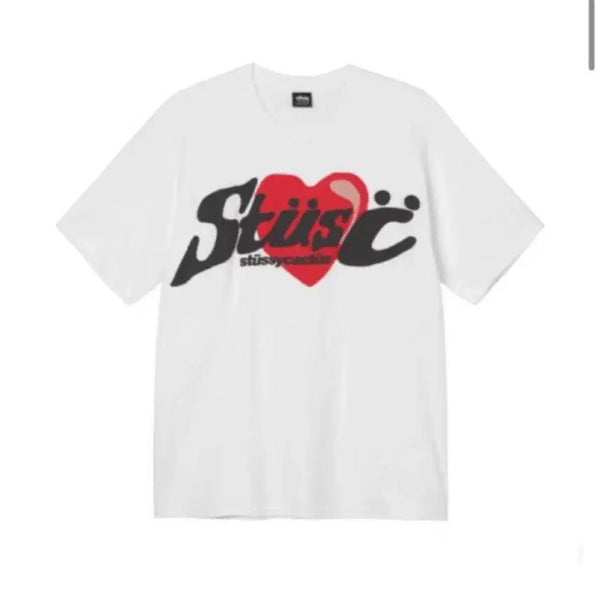 [BUNJANG] Stussy Heart T-Shirt White / 스투시 하트 반팔 티셔츠