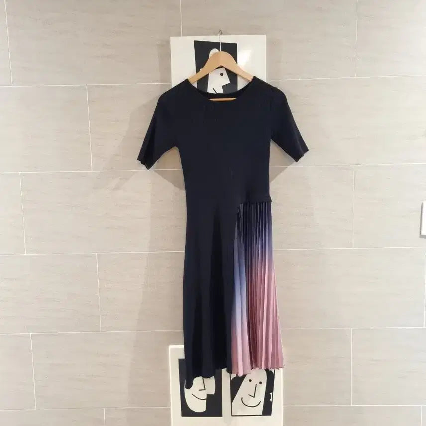 [BUNJANG] Elegant Gradient Pleated Long Dress / 멋스런~그라데이션 주름원피스