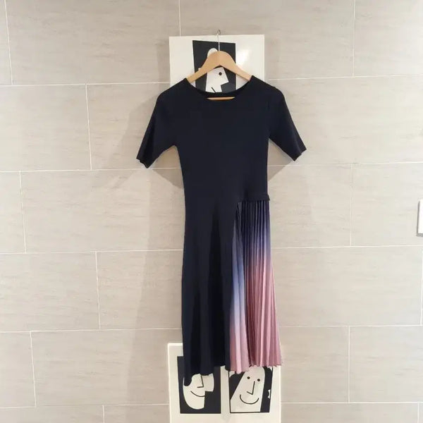 [BUNJANG] Elegant Gradient Pleated Long Dress / 멋스런~그라데이션 주름원피스