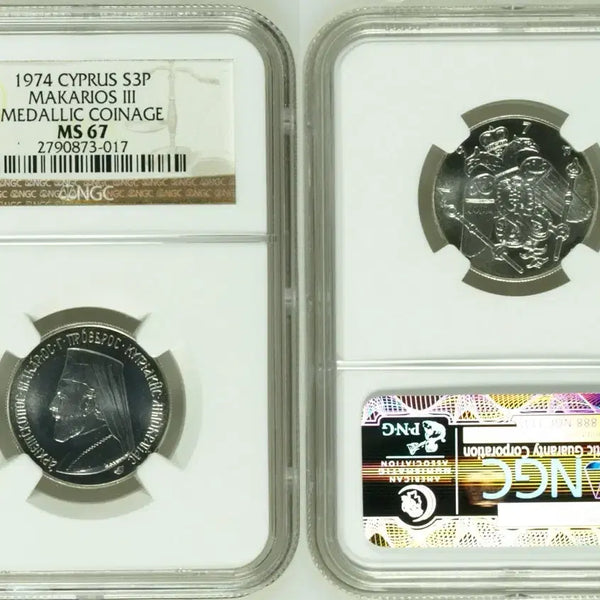 [BUNJANG] 1974 Cyprus Makarios III 3 Pound Silver Coin MS 67 / NGC 1974년 키프로스 마카리오3세 기념 3파운드 MS 67