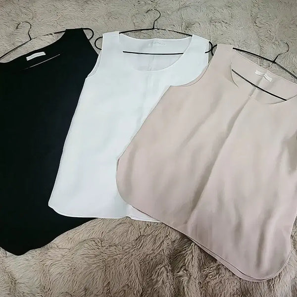 [BUNJANG] Sleeveless Tops 3-Pack (Black/White/Beige) / 민소매  3종  블랙/화이트/베이지