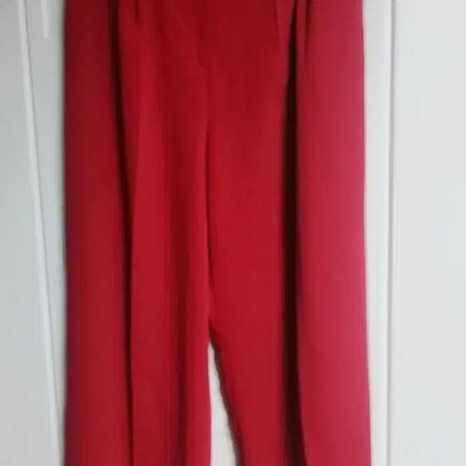 [BUNJANG] Red Wide Cotton Pants - Size L / 레드  와이드 팬츠  L