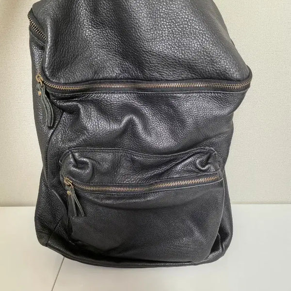 [BUNJANG] Real Leather Backpack Bag (Unisex) / 리얼 가죽 백팩 가방(공용)