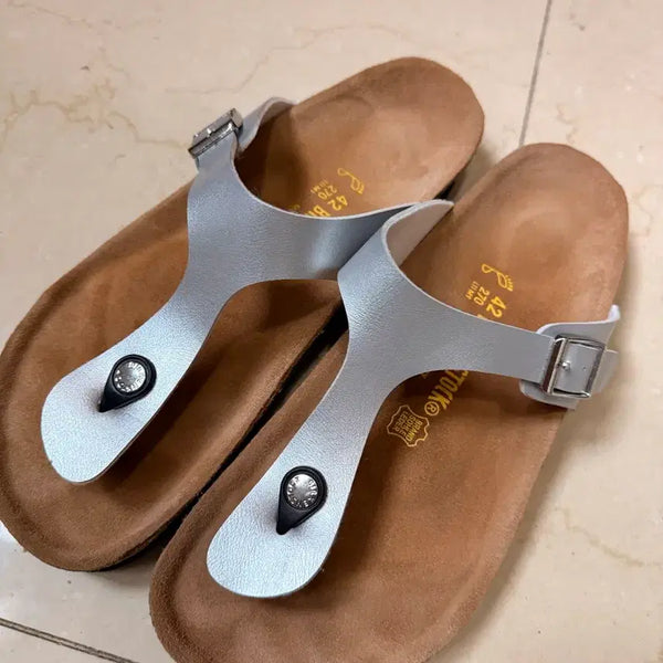 [BUNJANG] Birkenstock Gizeh Silver Men's Sandals Size 42 (270mm) / 버켄스탁 지제 실버 42 (270mm) 남성 슬리퍼 270