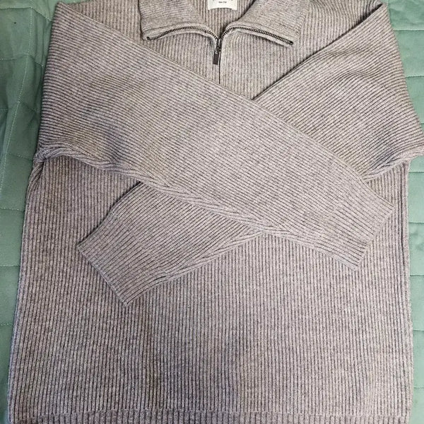 [BUNJANG] A.L The Half-Zip Knit Grey XL / A.L The 니트 그레이 1/2 지퍼 XL