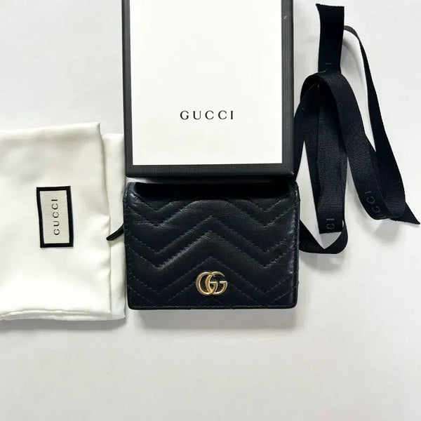 [BUNJANG] Gucci GG Marmont Card Case Wallet Black / [S/정품] 구찌 GG 마몽 카드 케이스 카드지갑 블랙