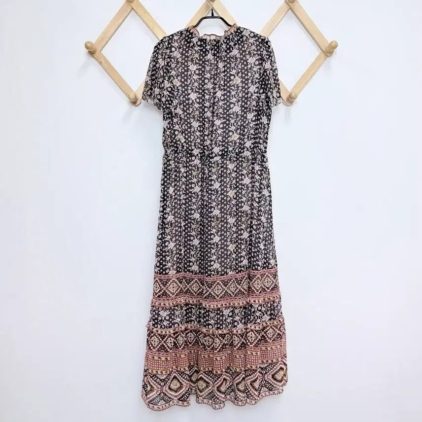 [BUNJANG] Thursday Island Border Chiffon Long Dress / 써스데이아일랜드 보더 쉬폰 원피스